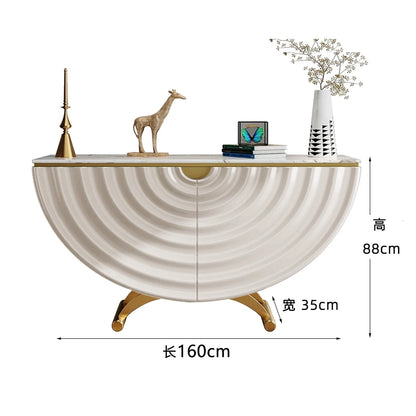 Modern, Luxurious & Stylish Semi-Circular Entrance Table w/Faux Marble Top