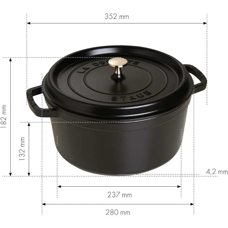 STAUB 7QT Cast Iron Round Dutch Oven
