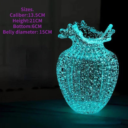 Luminous Ornamental Glass Flower Vase