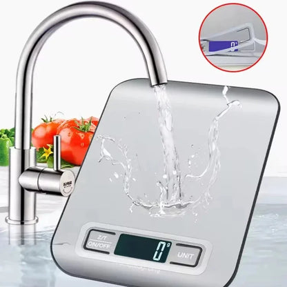 Digital Kitchen Food Scale, 11 lb Capacity with Tare Function, LCD Display & Stainless Steel Platform - digital kitchen scale with stainless steel platform