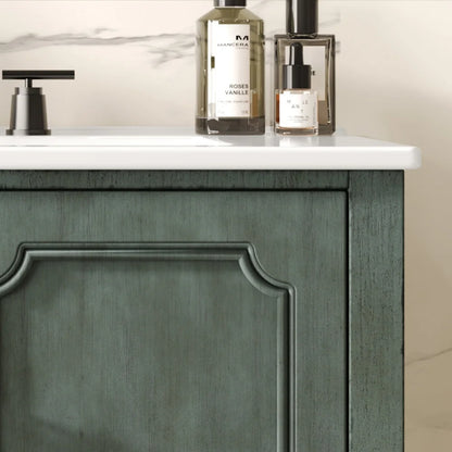 American Retro Style 30" Bathroom Vanity w/Separate Ceramic Sink