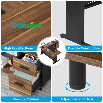 Modern 63" Executive Versatile L-shaped Desk