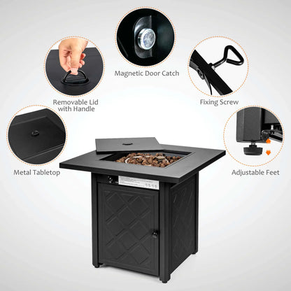 7-pc Patio Set-Gas Fire Pit Table