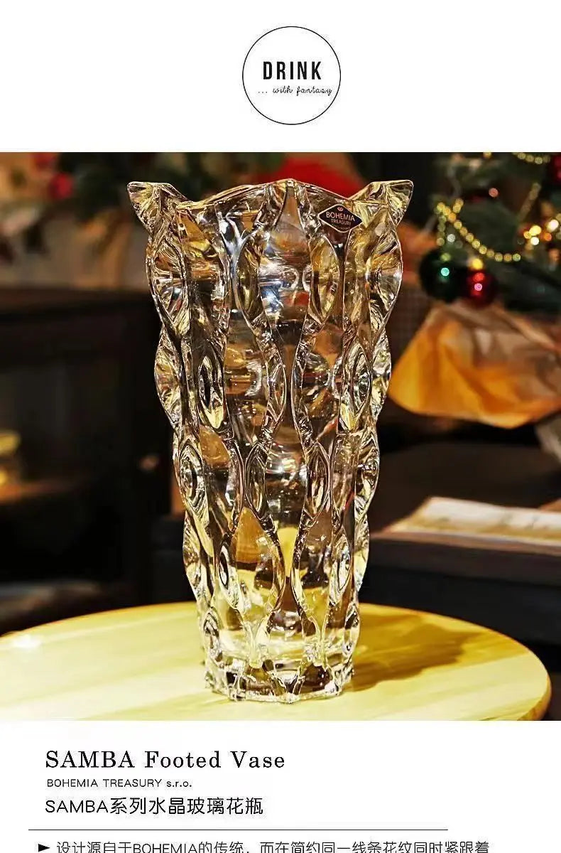 Luxury Crystal Glass Footed Tabletop/Countertop Vase