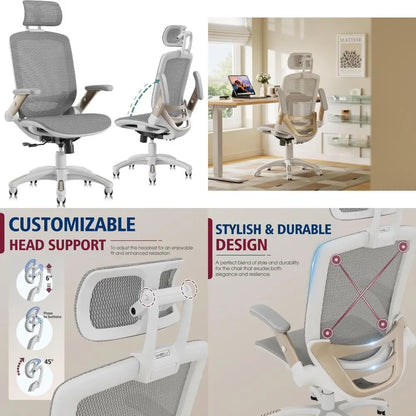 Adjustable high back ergonomic office chair featuring breathable mesh material for enhanced airflow.