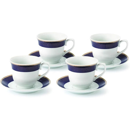 Porcelain Blue & White Tea Cups~Set of 4