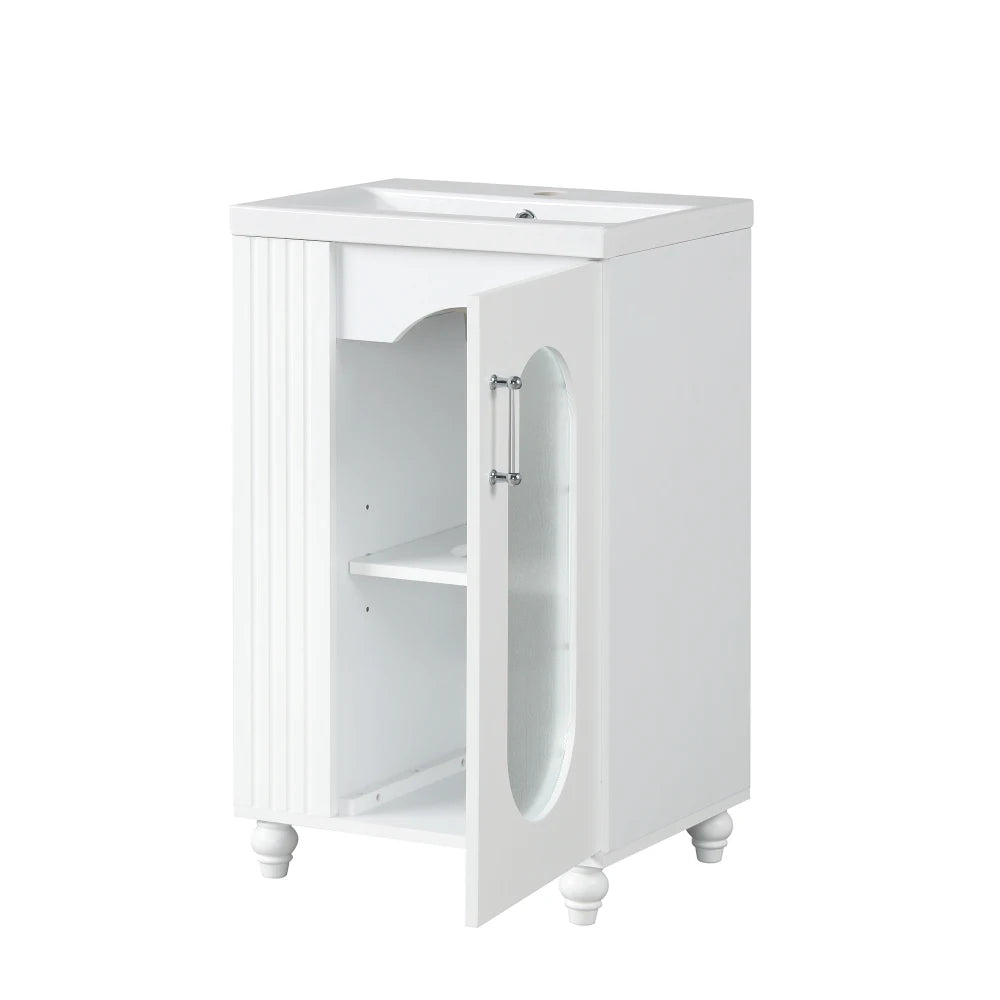 Modern 20" Freestanding Bathroom Vanity w/Drop-in Sink