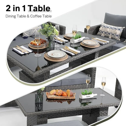 4-piece Outdoor All-weather Wicker Sectional Patio Set
