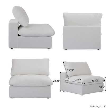 Modular 6-seat U-shaped Down Filled Comfy Cloud Couch