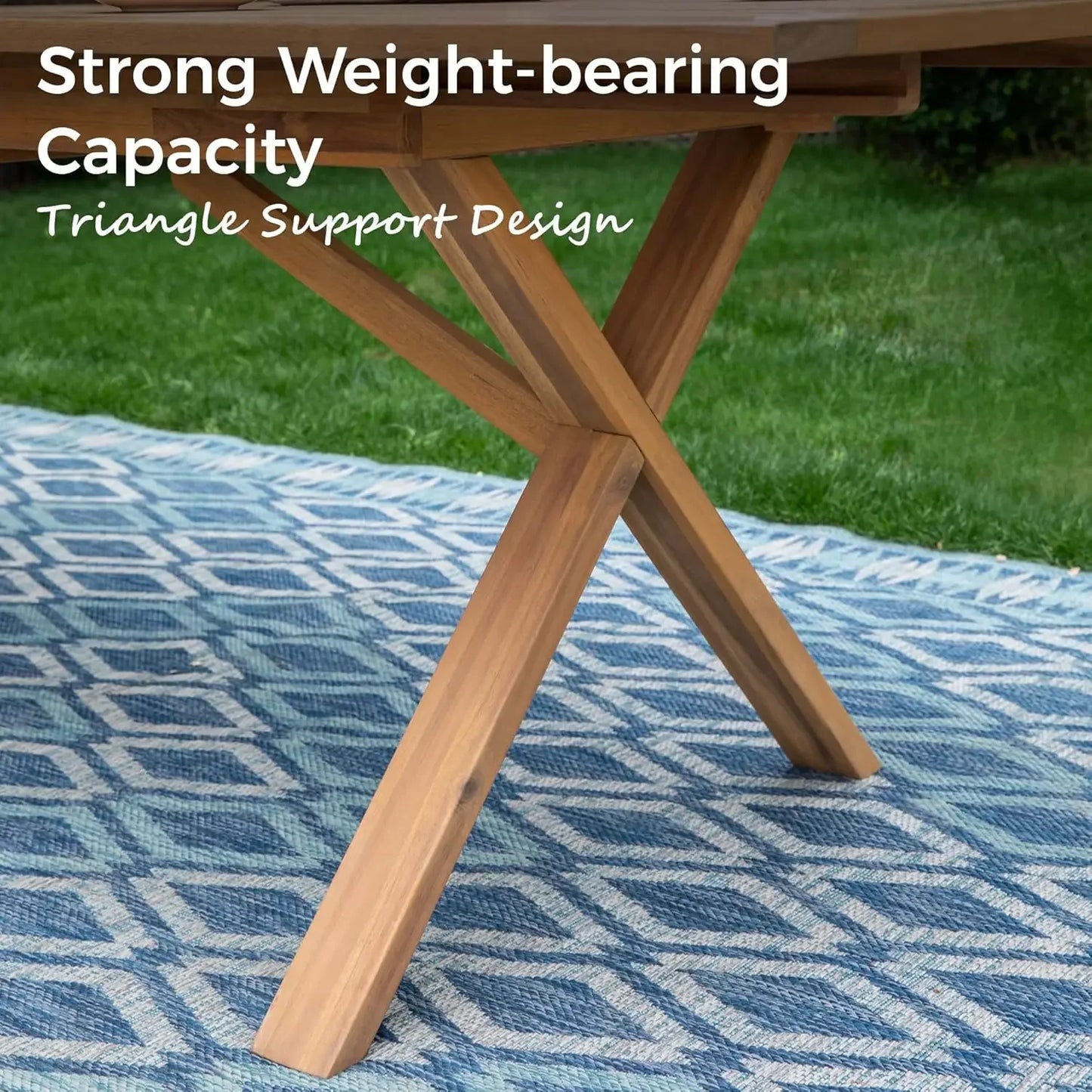 7-Piece 100% Acacia Wood Outdoor Dining Set w/Extension Sleeve