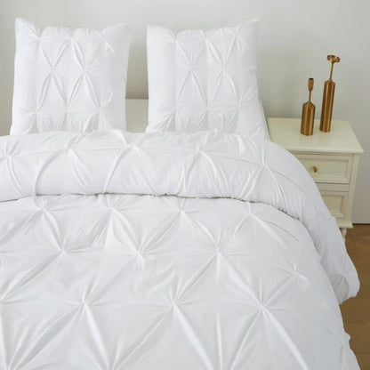 Elegant 3-Piece King Size Comforter Set w/Pinch Pleat Detailing