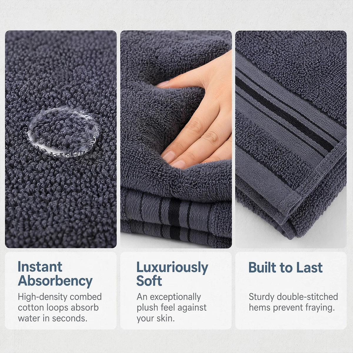 Complete 8-Piece Cotton Bath Towel Set, 550 GSM in two shades of blue for a refreshing bathroom update.