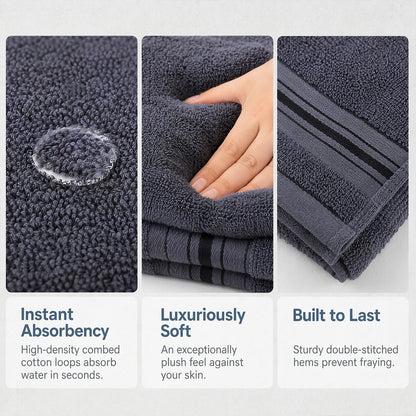 Complete 8-Piece Cotton Bath Towel Set, 550 GSM in two shades of blue for a refreshing bathroom update.