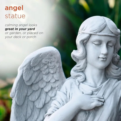 Modern 31" Tall Calming Guardian Angel Garden Statue   