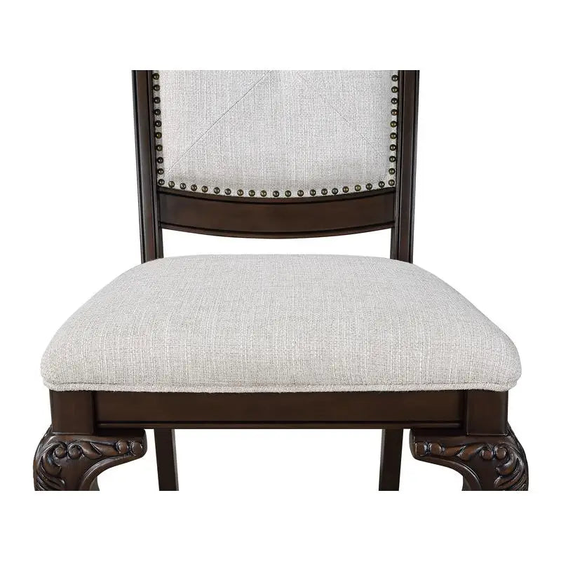 Traditional  5-Piece Carved Double Pedestal Dining Room Table Set for 4  