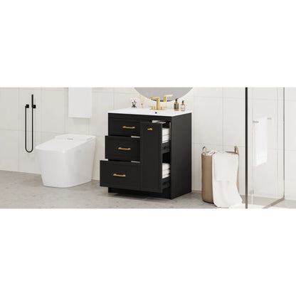 Classic 30" Bathroom Vanity Set w/Premium Ceramic Sink