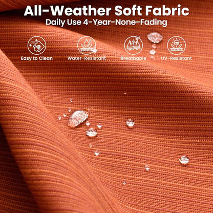 Modern 6-piece Rattan Wicker Patio Furniture Set w/a Gas Propane Fire Pit Table 