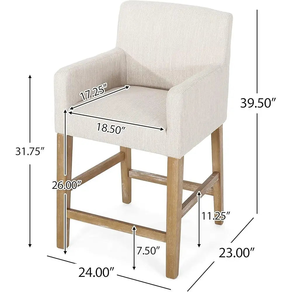 Contemporary Upholstered Counter Stools ~ Set of 2