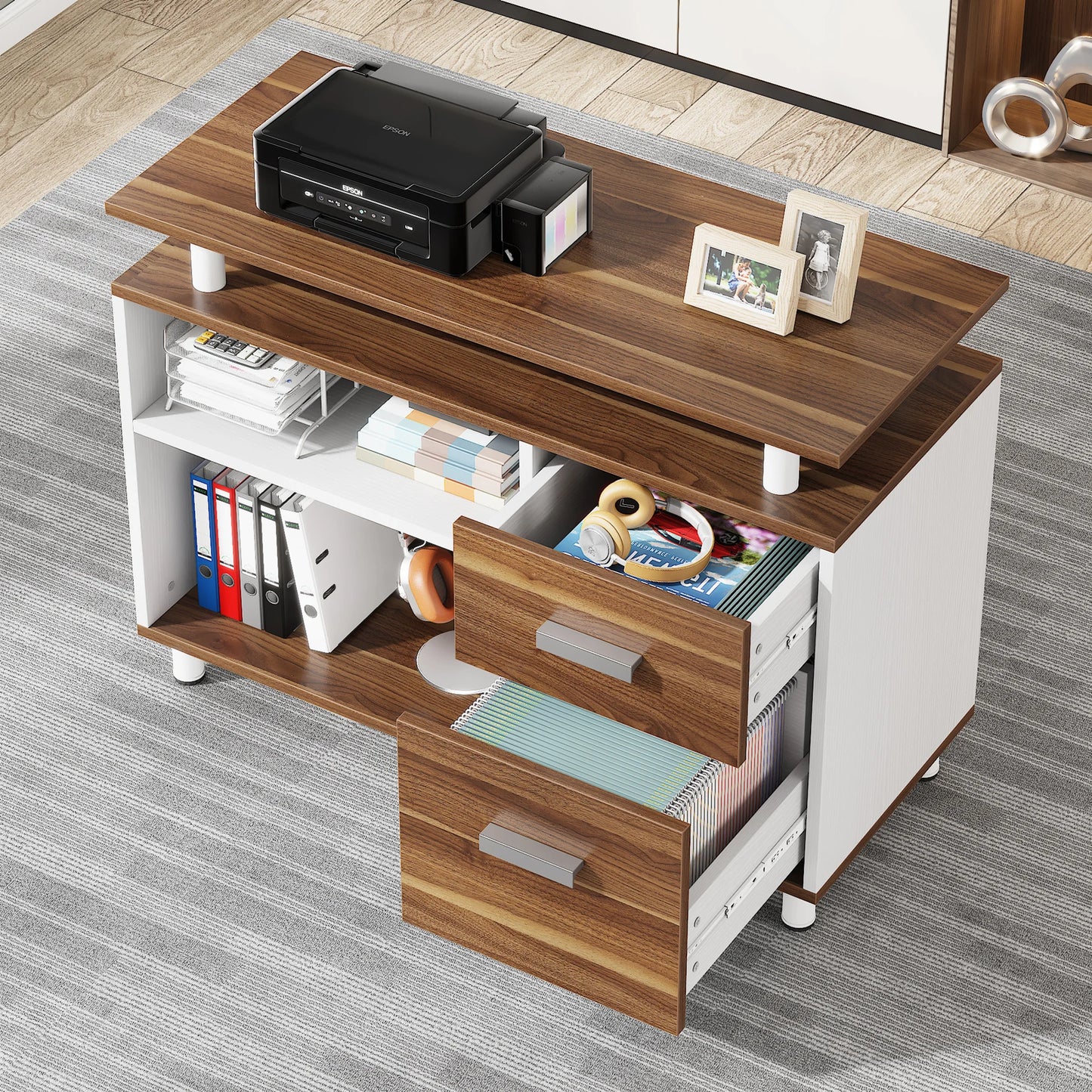Modern 63" Executive Versatile L-shaped Desk