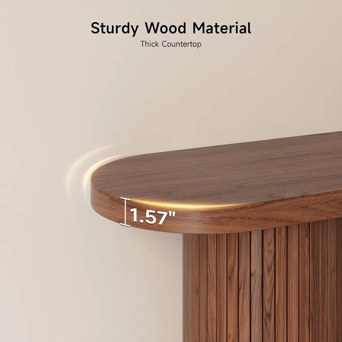 55" Fluted Entryway Table~Wood Console Table