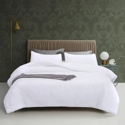 Luxury Hotel Collection Ultra-Soft Lightweight Queen Comforter Set in solid white, showcasing its plush microfiber finish.