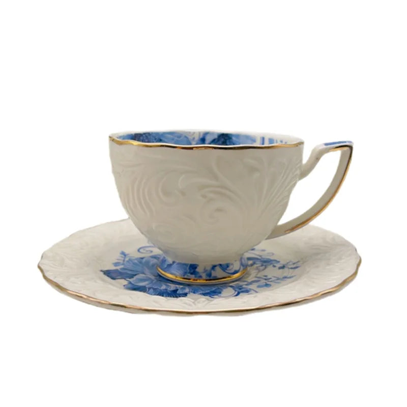 Exquisite Afternoon Tea Coffee Cup & Saucer Sets w/Gold Trim