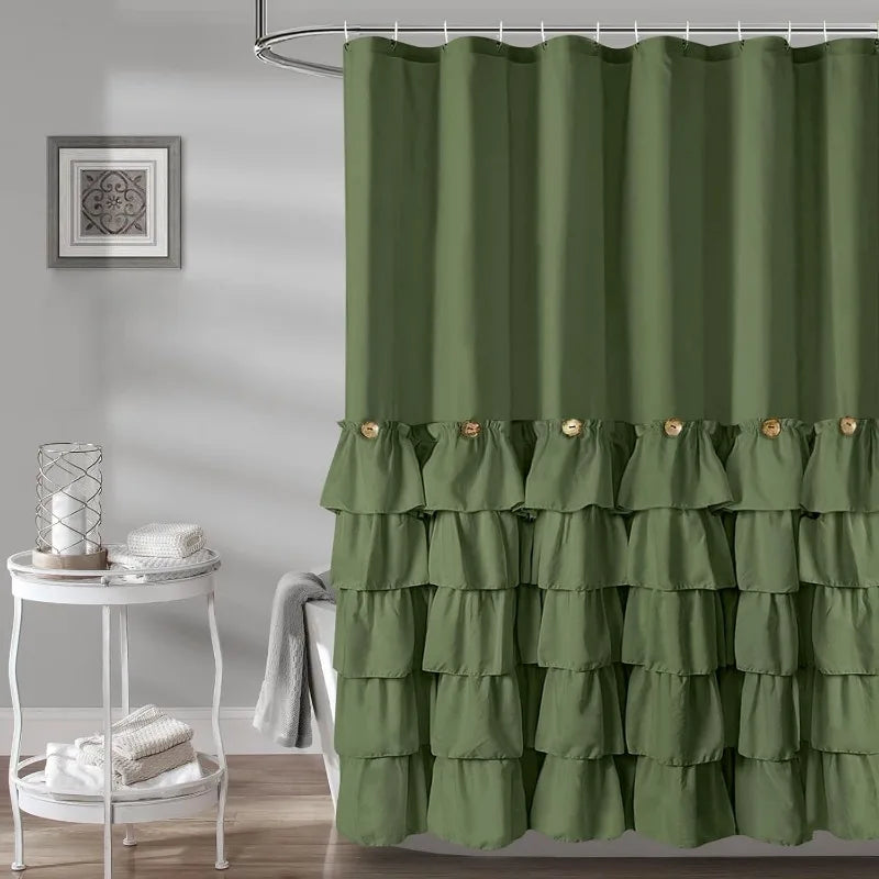 Farmhouse 72"x72" Fabric Shower Curtain Set