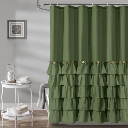 Farmhouse 72"x72" Fabric Shower Curtain Set