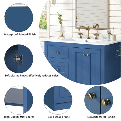 36" Bathroom Vanity with Ceramic Sink