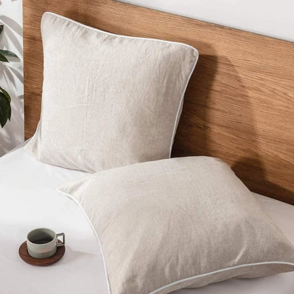 Unique Washed Linen Euro Pillow Sham-Set of 2