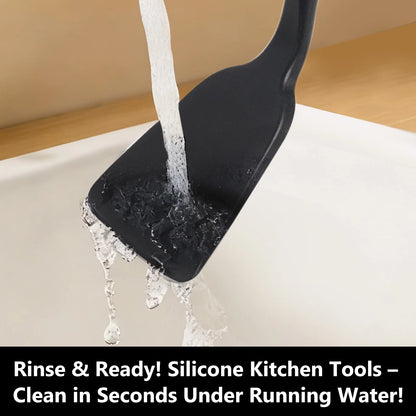 Durable 12-Piece Silicone Utensil Set with stylish wood handles for a comfortable cooking experience.