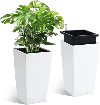 Stylish Tall Indoor/Outdoor Rectangular Planters(Set of 2)