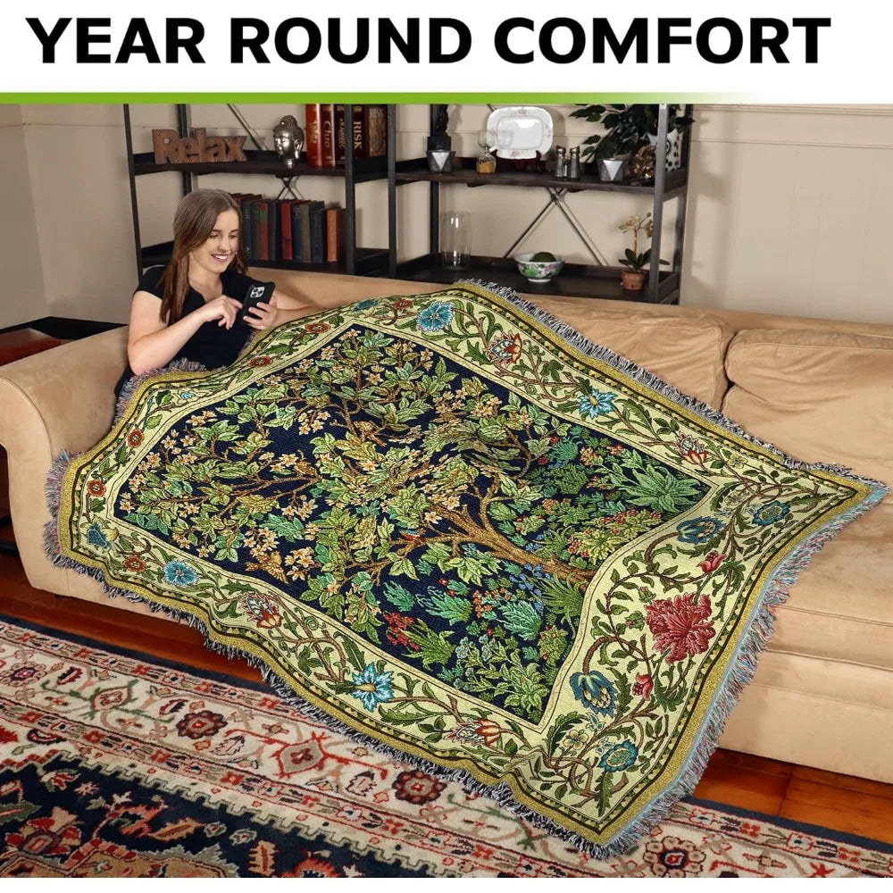 Throw Woven from Tapestry-"Tree Of Life"