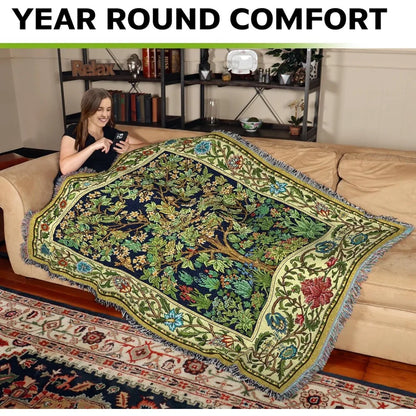 Throw Woven from Tapestry-"Tree Of Life"