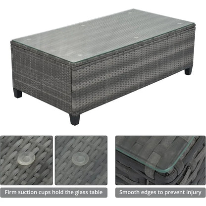 8-Piece  Outdoor Half-Moon Wicker Sofa Set