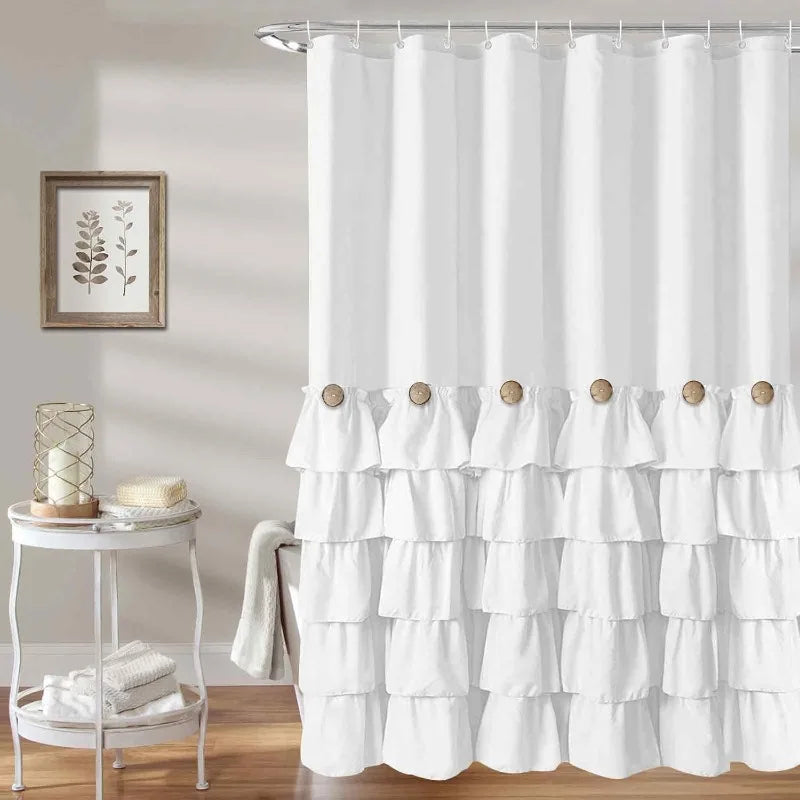 Farmhouse 72"x72" Fabric Shower Curtain Set