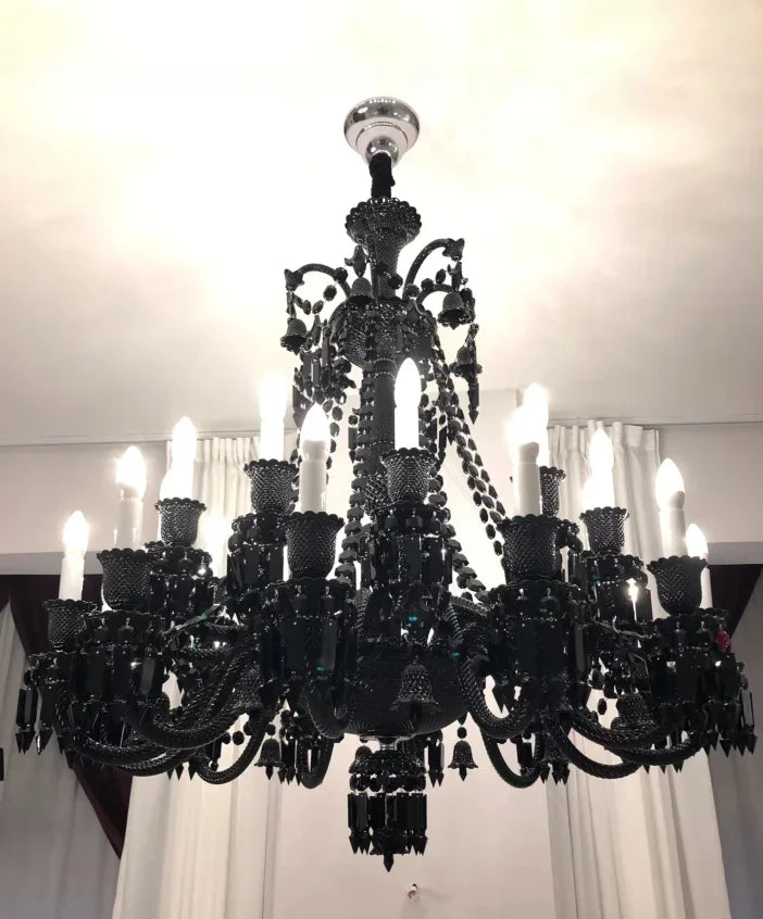 Luxurious Black Crystal Chandelier Lighting
