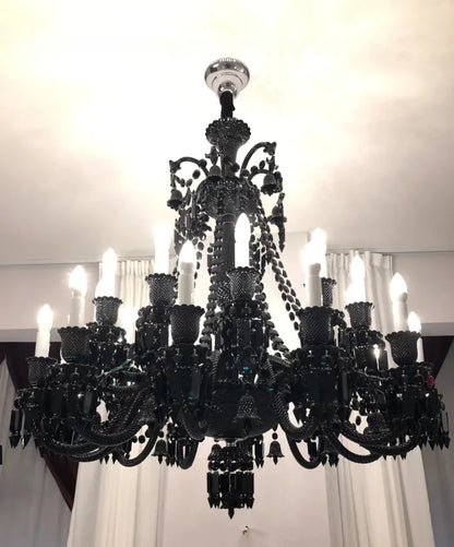 Luxurious Black Crystal Chandelier Lighting
