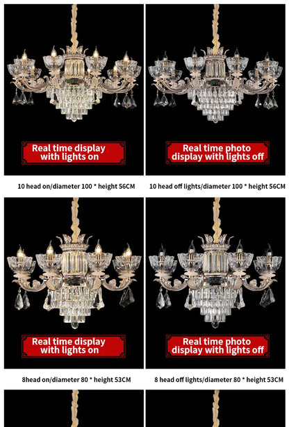 Traditional European Aesthetic Style Chain Pendant Crystal Chandelier 