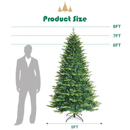 Pre-lit 8' Artificial Christmas Tree w/15 Preset Modes