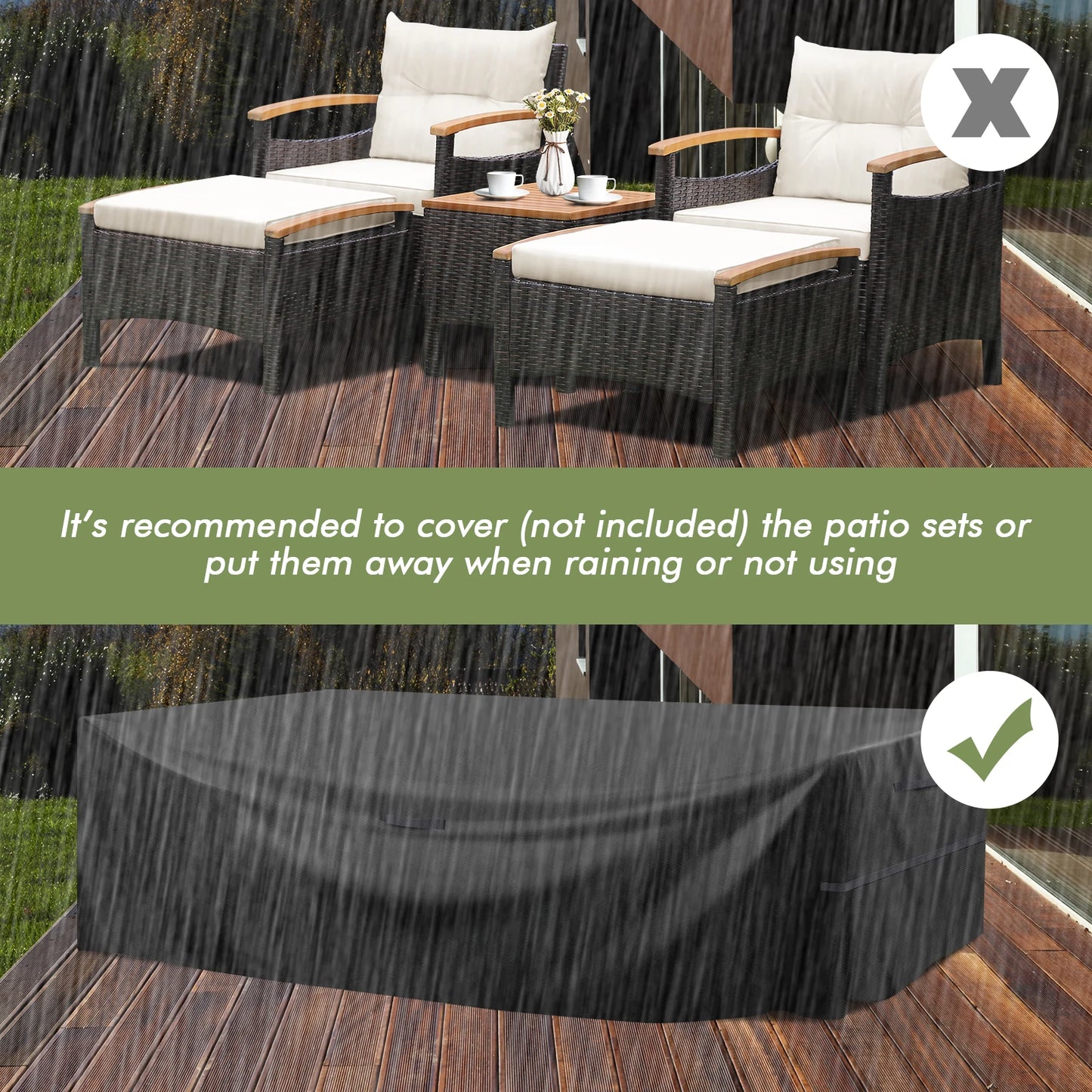 Outdoor 5-piece Patio PE Rattan Sofa Set