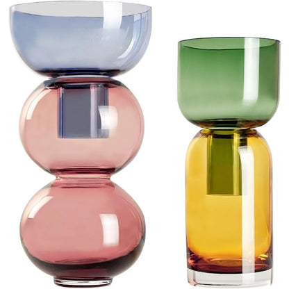 Reversible Glass Flower Vase and Bud Vase~Set of 2