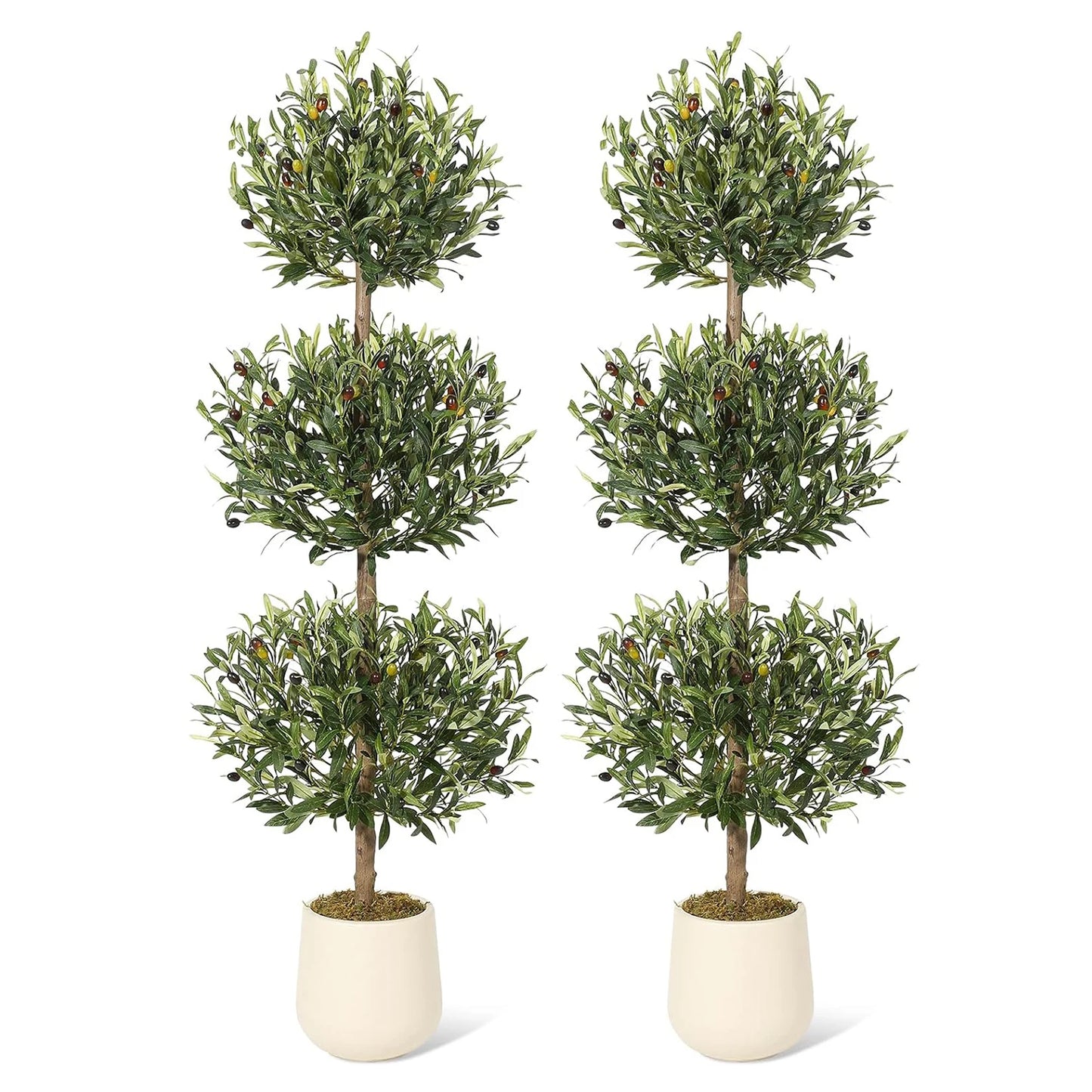 5' Tall Indoor/Outdoor Faux Olive Tree w/A Non-decorative Planter