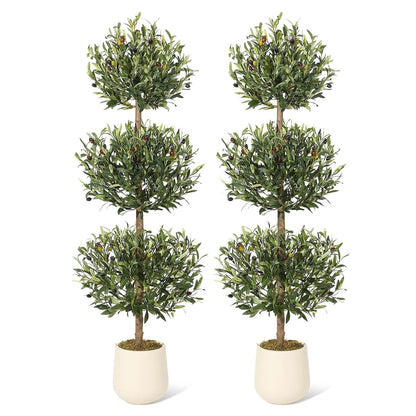 5' Tall Indoor/Outdoor Faux Olive Tree w/A Non-decorative Planter