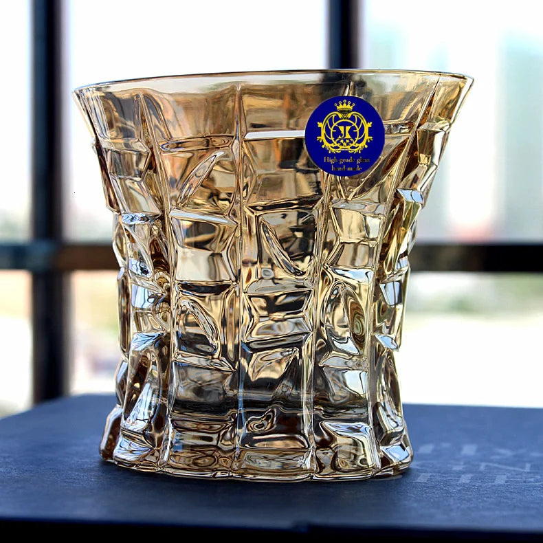 European Style Grotesque Golden Crystal Whisky Glasses