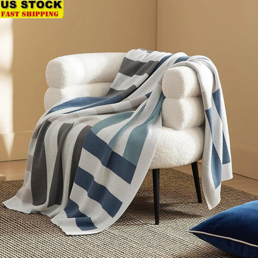100% Soft Knit Cotton Throw Blanket