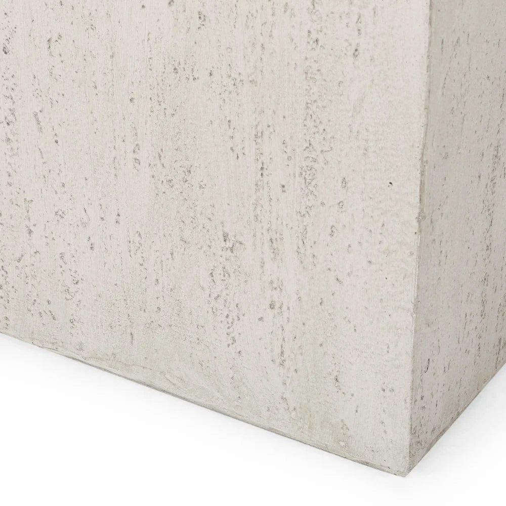 Large Rectangular Stonelike White Outdoor Planter