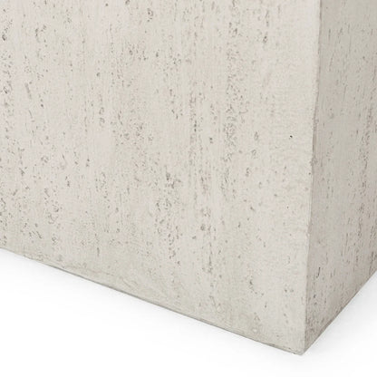 Large Rectangular Stonelike White Outdoor Planter