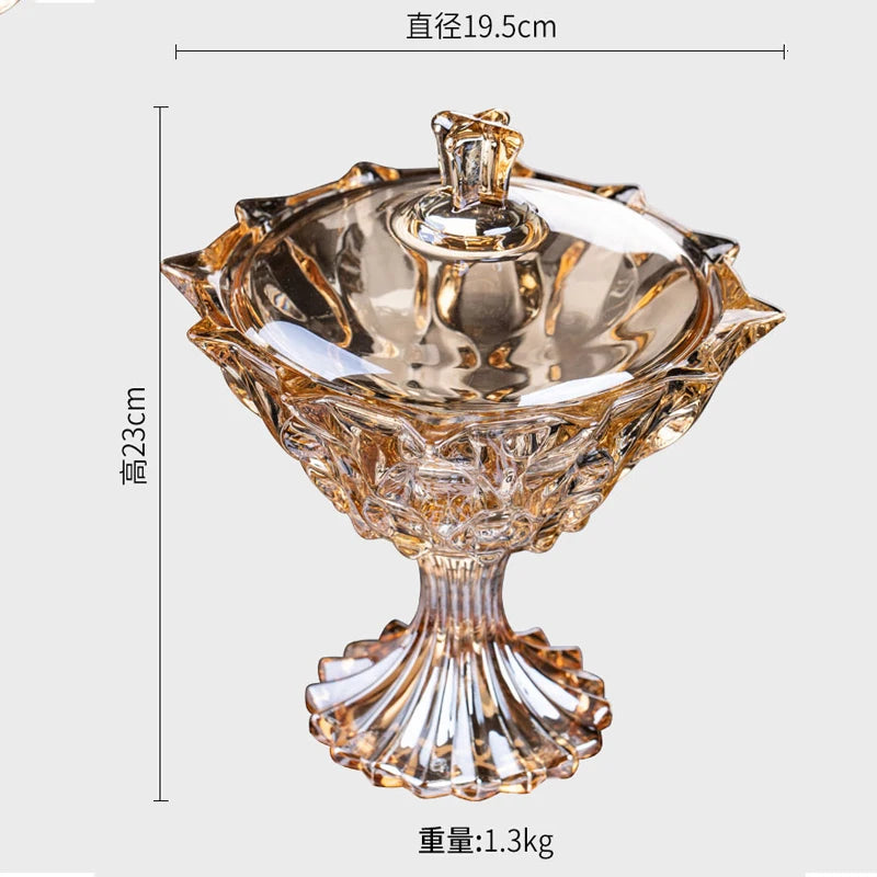 Elegant Crystal Glass Candy Jar in Black - highlighting the elegant crystal candy jar's luxurious features.