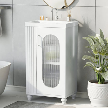 Modern 20" Freestanding Bathroom Vanity w/Drop-in Sink
